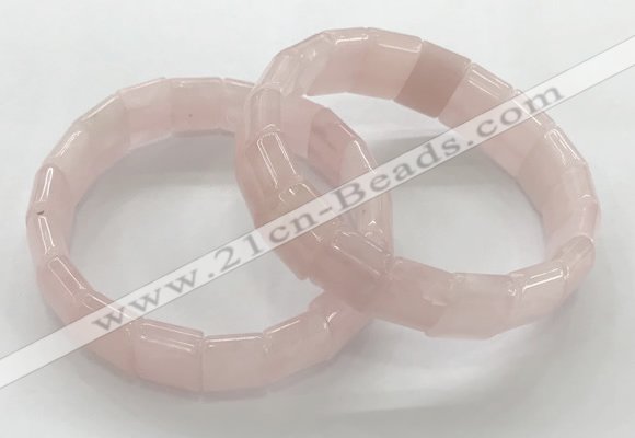 CGB3391 7.5 inches 10*15mm rectangle rose quartz bracelets