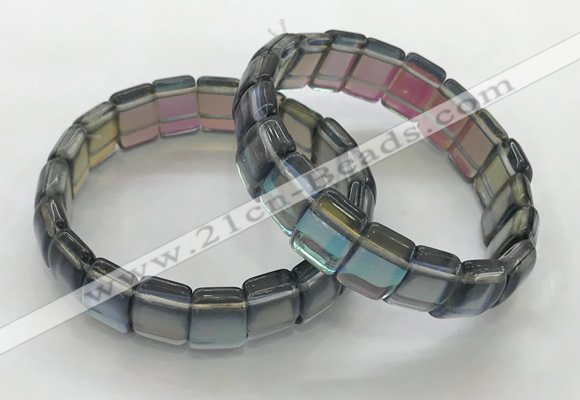 CGB3396 7.5 inches 10*15mm rectangle synthetic moonstone bracelets