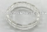 CGB3420 7.5 inches 12*15mm faceted rectangle white crystal bracelets