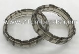 CGB3422 7.5 inches 12*15mm faceted rectangle smoky quartz bracelets