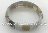 CGB3426 7.5 inches 12*15mm faceted rectangle agate bracelets