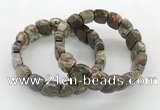 CGB3444 7.5 inches 10*15mm faceted marquise rainforest agate bracelets