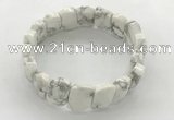 CGB3445 7.5 inches 10*15mm faceted marquise white howlite bracelets