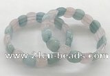 CGB3462 7.5 inches 10*14mm faceted oval mixed gemstone bracelets