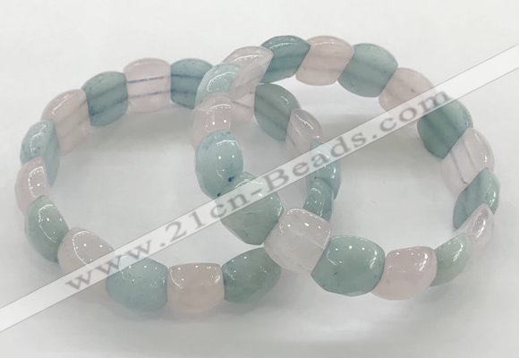 CGB3462 7.5 inches 10*14mm faceted oval mixed gemstone bracelets