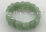 CGB3470 7.5 inches 12*17mm trapezoid green aventurine bracelets