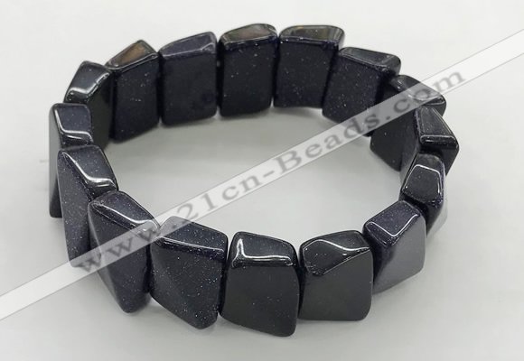 CGB3471 7.5 inches 12*17mm trapezoid blue goldstone bracelets