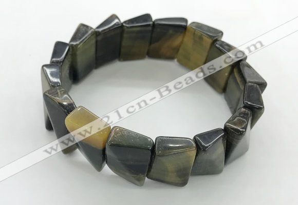 CGB3473 7.5 inches 12*17mm trapezoid blue tiger eye bracelets