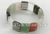 CGB3483 7.5 inches 15*20mm faceted rectangle mixed gemstone bracelets