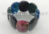 CGB3523 7.5 inches 28*40mm faceted oval agate bracelets