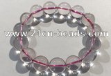 CGB4003 7.5 inches 14mm round rose quartz beaded bracelets