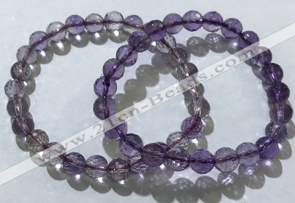 CGB4014 7.5 inches 7mm faceted round ametrine beaded bracelets