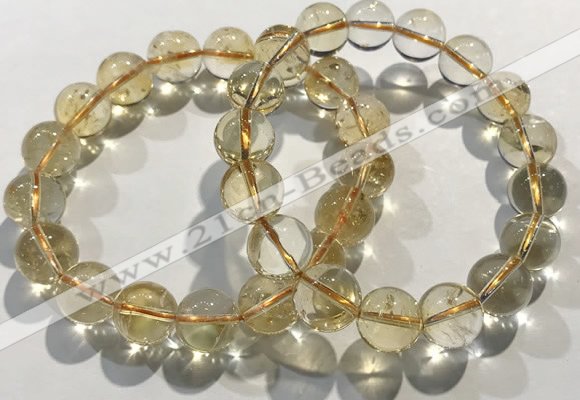 CGB4032 7.5 inches 11mm round citrine beaded bracelets wholesale