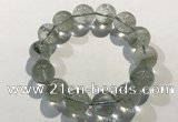 CGB4047 7.5 inches 14mm round green phantom quartz beaded bracelets