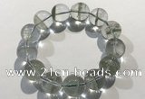 CGB4049 7.5 inches 17mm round green phantom quartz beaded bracelets