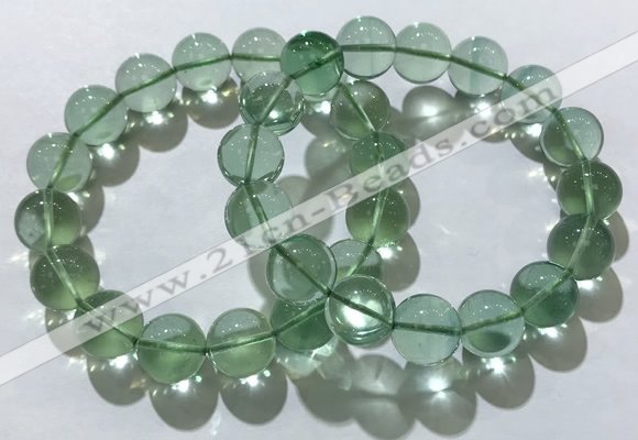 CGB4053 7.5 inches 14mm round green fluorite beaded bracelets