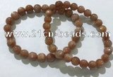 CGB4065 7.5 inches 7mm round sunstone beaded bracelets