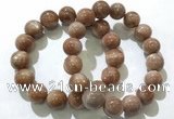 CGB4069 7.5 inches 14mm round sunstone beaded bracelets