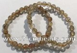 CGB4076 7.5 inches 7mm round golden rutilated quartz beaded bracelets