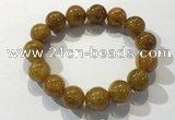 CGB4086 7.5 inches 13mm round golden rutilated quartz beaded bracelets