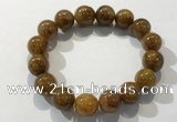 CGB4087 7.5 inches 14mm round golden rutilated quartz beaded bracelets