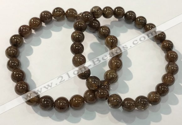 CGB4093 7.5 inches 8mm round rutilated quartz beaded bracelets