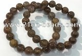 CGB4095 7.5 inches 10mm round rutilated quartz beaded bracelets