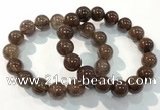 CGB4099 7.5 inches 14mm round rutilated quartz beaded bracelets