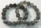 CGB4106 7.5 inches 13mm round rutilated quartz beaded bracelets