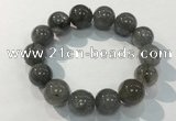 CGB4108 7.5 inches 16mm round rutilated quartz beaded bracelets