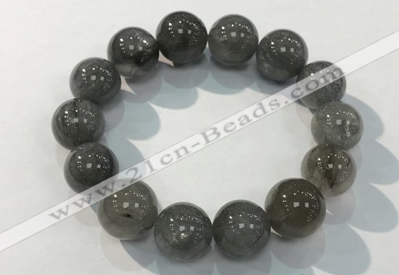 CGB4108 7.5 inches 16mm round rutilated quartz beaded bracelets