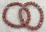 CGB4118 7.5 inches 7.5mm - 8mm round rhodochrosite beaded bracelets