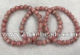 CGB4122 7.5 inches 7mm - 7.5mm round rhodochrosite beaded bracelets