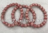 CGB4123 7.5 inches 8.5mm - 9mm round rhodochrosite beaded bracelets