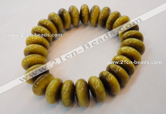 CGB450 8 inches 7*15mm rondelle yellow tiger eye gemstone bracelet wholesale