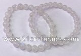 CGB4500 7.5 inches 7mm - 8mm round white moonstone beaded bracelets