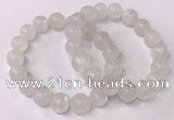 CGB4503 7.5 inches 12mm round white moonstone beaded bracelets