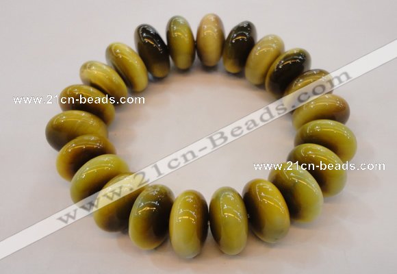 CGB451 8.5 inches 10*19mm rondelle yellow tiger eye gemstone bracelet wholesale