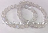 CGB4512 7.5 inches 8mm round white moonstone beaded bracelets