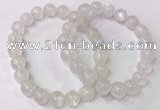 CGB4513 7.5 inches 10mm round white moonstone beaded bracelets