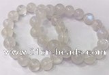 CGB4514 7.5 inches 12mm round white moonstone beaded bracelets