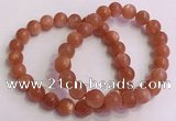 CGB4539 7.5 inches 9mm round golden sunstone beaded bracelets