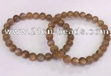 CGB4548 7.5 inches 7mm round sunstone beaded bracelets