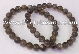 CGB4552 7.5 inches 7mm - 8mm round black sunstone beaded bracelets