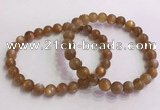 CGB4564 7.5 inches 8mm round golden sunstone beaded bracelets