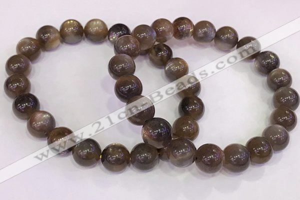 CGB4570 7.5 inches 10mm round black sunstone beaded bracelets