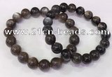 CGB4574 7.5 inches 11mm - 12mm round black sunstone beaded bracelets