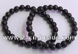 CGB4576 7.5 inches 8mm round black sunstone beaded bracelets