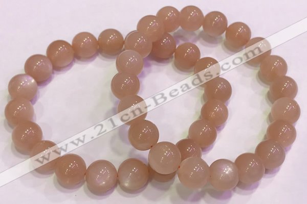 CGB4588 7.5 inches 10mm - 11mm round sunstone beaded bracelets