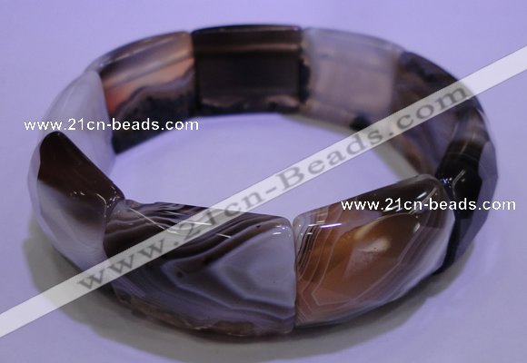 CGB460 8 inches 18*25mm faceted rectangle botswana agate bracelet